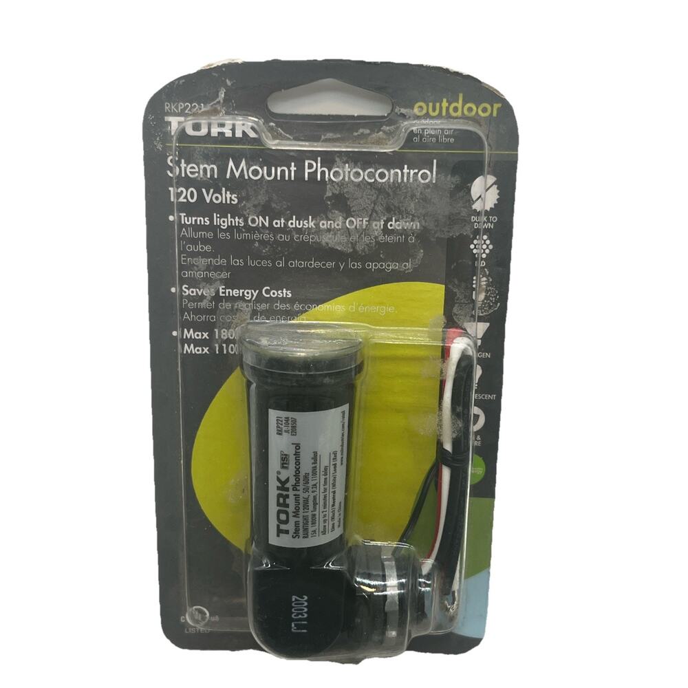 TORK Outdoor Stem Mount Photocell Photocontrol 120V Light Switch RKP221 {7}.
